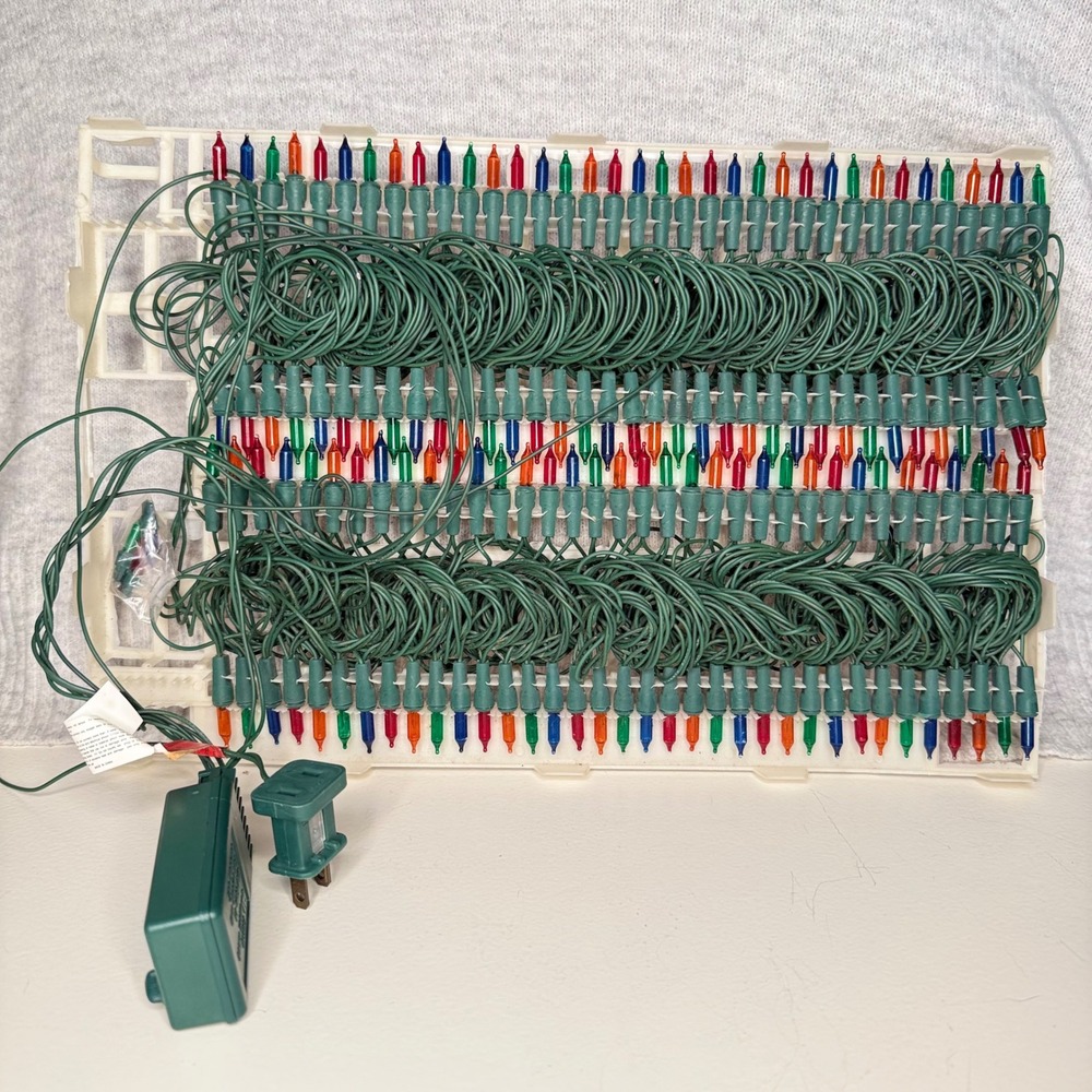 Vintage Christmas Lights 140 Multi Color Changing Green Wire Speed Control Box - Picture 3 of 6